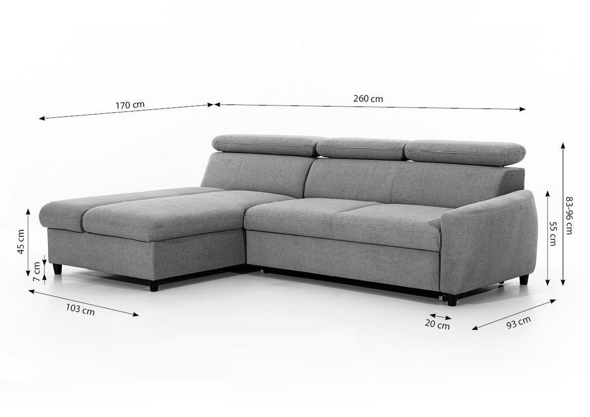 ECKSOFA Schlafsofa Anton Xs In Esito - Grau, Holzwerkstoff/Textil (260/170cm) - Fun Möbel