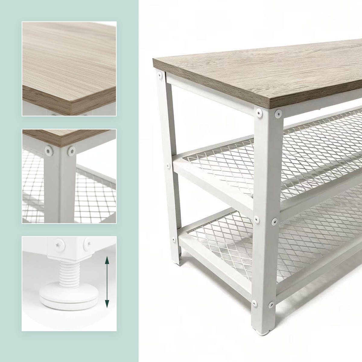 SCHUHBANK - Multicolor, Holzwerkstoff/Kunststoff (73/45/30cm) - Relaxdays