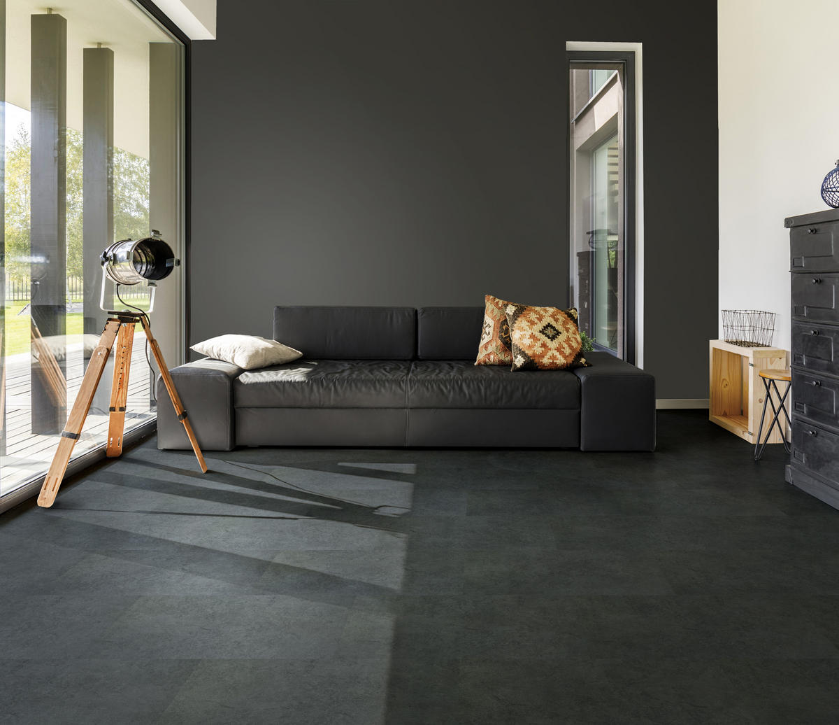 AQUA Click Tiles XL - Wasserdichte Wandpaneele und Bodenpaneele für Badezimmer - Norwich XL - schwarz - 5 Paneele (2,26m²) - Schwarz, Kunststoff (95/47.5/0.4cm) - Aqua-Step® 