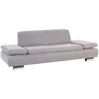 SOFA 2,5-Sitzer Kaye Bezug Veloursstoff Metallfuß verchromt / silber - Grau, Kunststoff (221/76/90cm) - 58aufmkessel