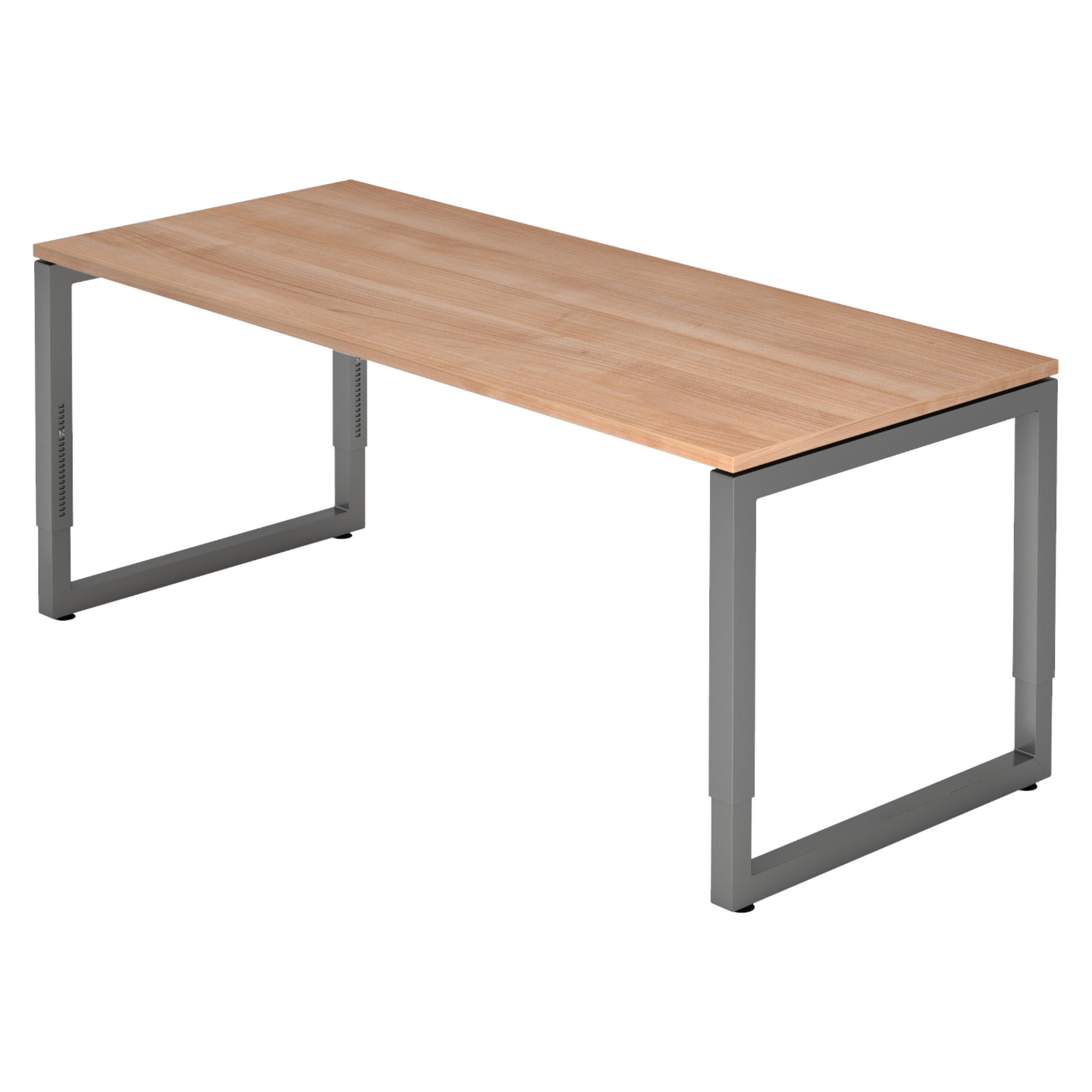 SCHREIBTISCH Serie-R 80/180/74 cm in Nussbaumfarben/Graphitfarben - Nussbaumfarben/Graphitfarben, Holzwerkstoff (80/180/74cm) - bümö