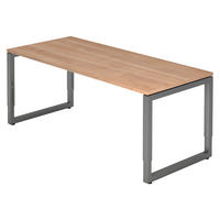 SCHREIBTISCH Serie-R 80/180/74 cm in Nussbaumfarben/Graphitfarben - Nussbaumfarben/Graphitfarben, Holzwerkstoff (80/180/74cm) - bümö