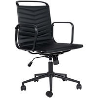 CHEFSESSEL Lederlook Schwarz - Schwarz, Textil/Metall (54/93/65cm) - CLP