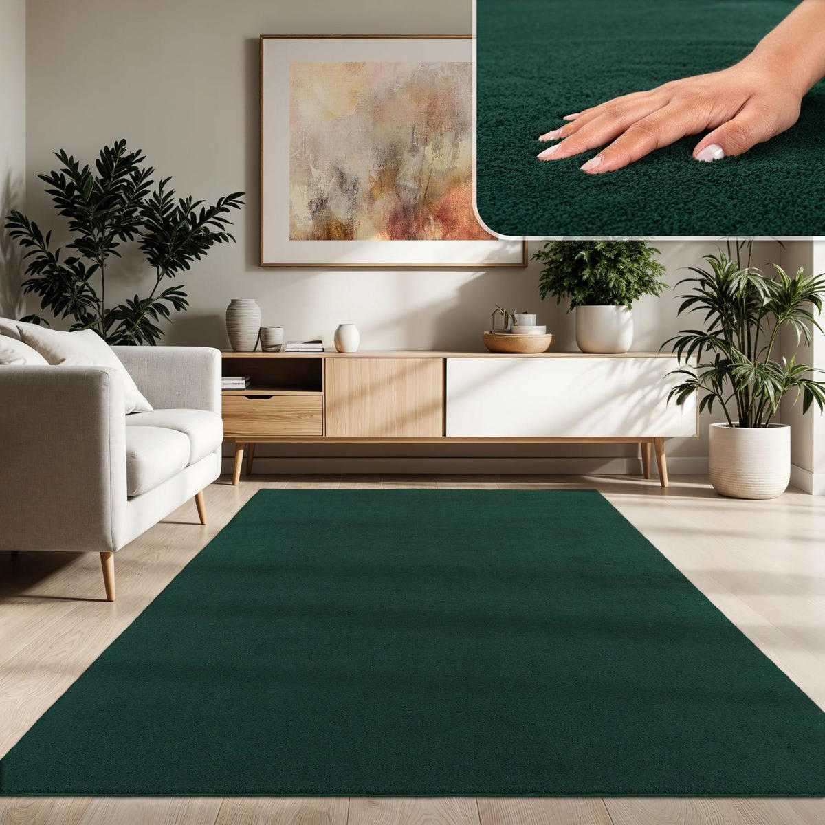 KURZFLOR-TEPPICH CADIZ 630 GRÜN 240X340 - Grün, Kunststoff (240/340cm) - Paco Home