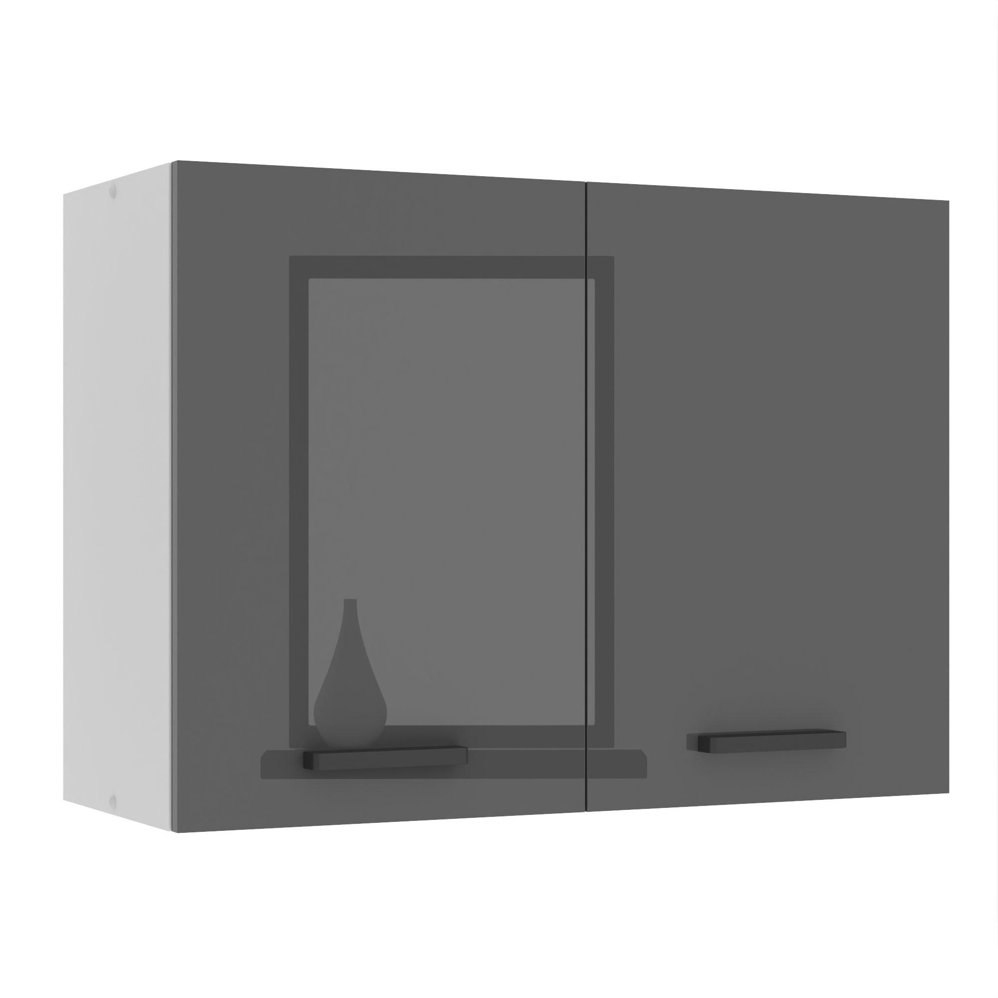HÄNGESCHRANK SG 80 cm, mit 2 Türen, Silber Hochglanz - Silberfarben, Holz (80/58/29.6cm) - B BELINI GROUP