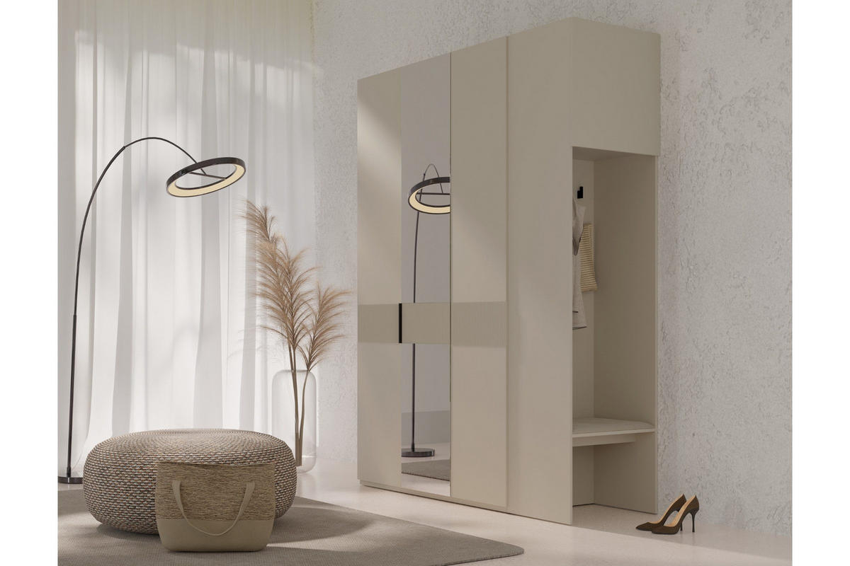 GARDEROBE SUN 58/45/237 cm in Macadamia - Kaschmir, Holzwerkstoff (58/237/45cm) - Deine Möbel 24