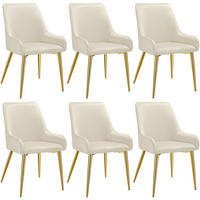 POLSTERSTUHL 6er Set Avane 52 x 61 x 89 cm beige - Beige, Textil (52/89/61cm) - tectake