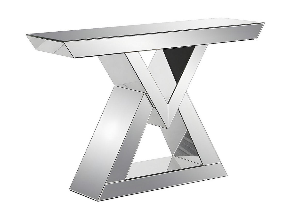 KONSOLENTISCH - 120 cm x 36 cm - Glas - Silberfarben - ISIDA - Silberfarben, Glas (36/120/80cm) - Vente-Unique