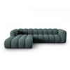 ECKSOFA modular links Lupine aus Chenille-Stoff petrol 4 Sitzplätze - Petrol, Textil (177/290cm) - Micadoni