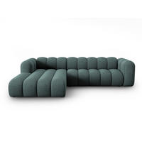 ECKSOFA modular links Lupine aus Chenille-Stoff petrol 4 Sitzplätze - Petrol, Textil (177/290cm) - Micadoni
