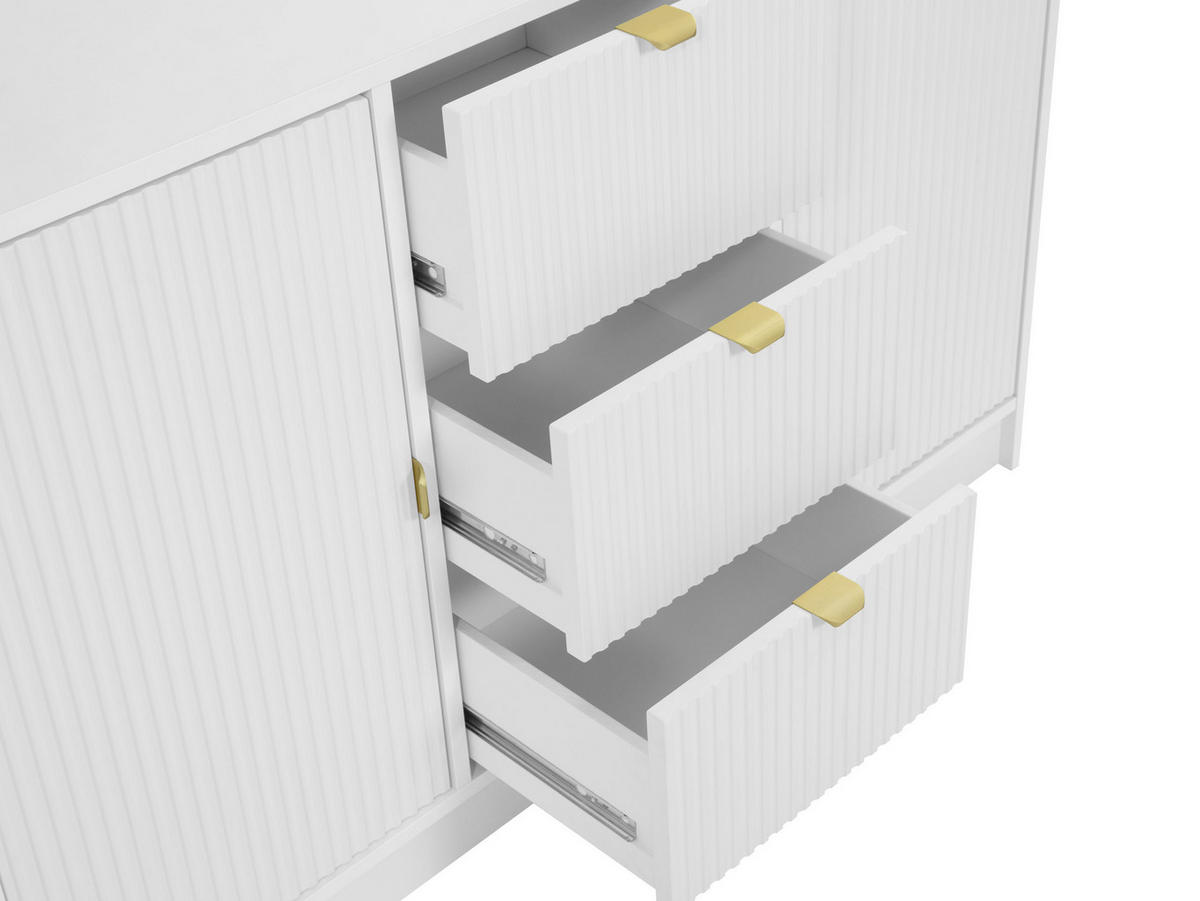 SIDEBOARD Tireno - Sandfarben/Goldfarben, Holzwerkstoff/Metall (118/75/40cm) - MIRJAN24