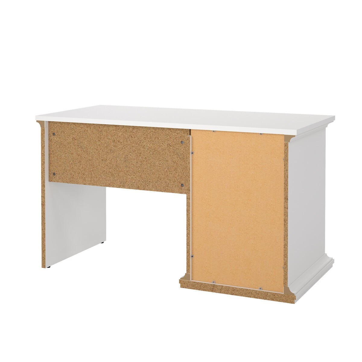 SCHREIBTISCH mit 3 Schubladen weiß sofia 130/61,6/73,9 cm - Weiß, Holzwerkstoff (62.8/61.6/73.9cm) - Calicosy