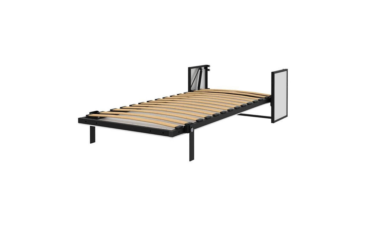 SCHRANKBETT Morphy Studio Modulares SizeFlex- und TypeFlex-System - 100x200, Vertikal - Schwarz, Metall (100/200cm) - WallBedKing