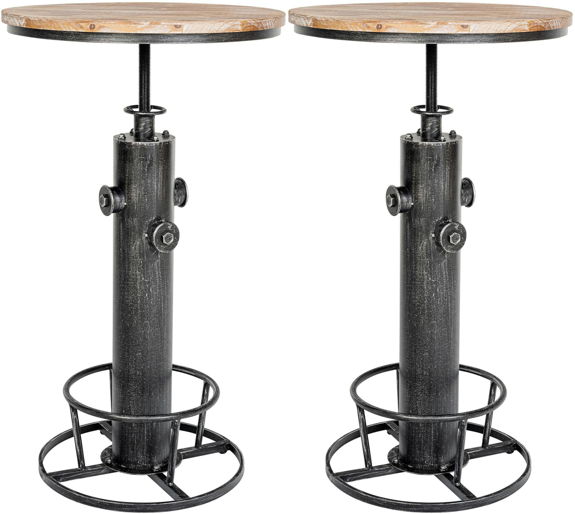 STEHTISCH 2er Set Metall antik silber - Silberfarben, Metall (54/54/91cm) - CLP