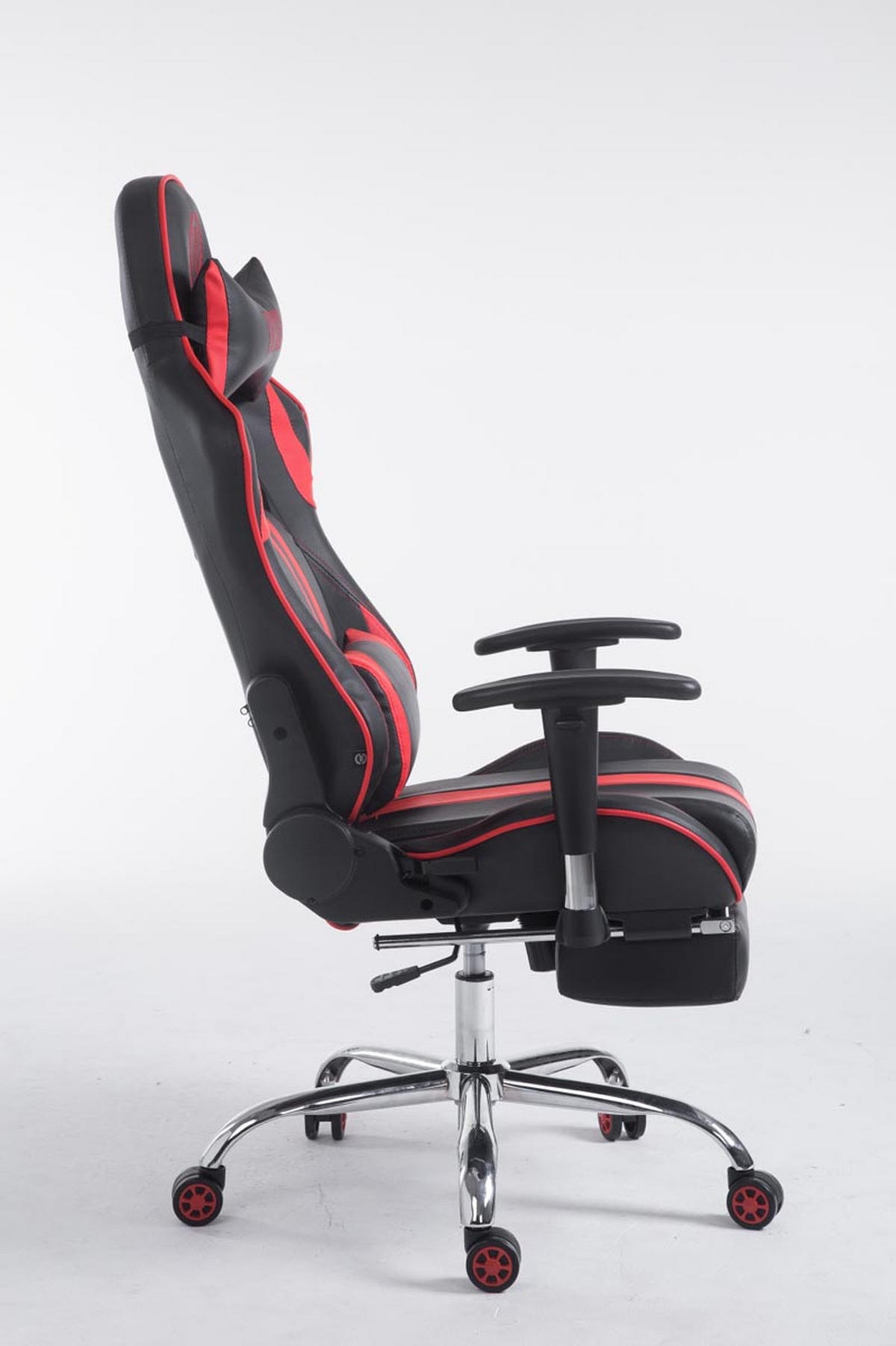GAMINGSTUHL Limitless-2, Kunstleder mit Fußablage Schwarz/Rot - Rot, Textil/Metall (70/135/58cm) - TPFLiving