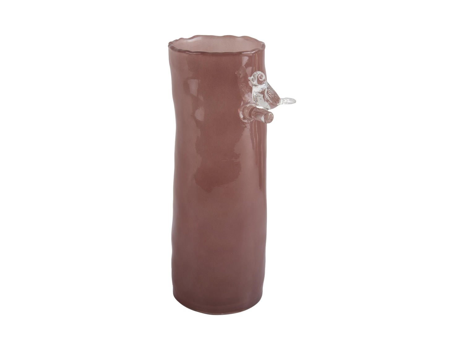 VASE Bird On Branch 9/9/27 cm - Pink, Glas (9.5/27cm) - Present Time