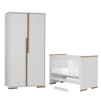 POKOJ PRO MIMINKO 2DÍLNÝ bílá a dřevo - bílá, kompozitní dřevo (125/87/66cm) - Petits-meubles