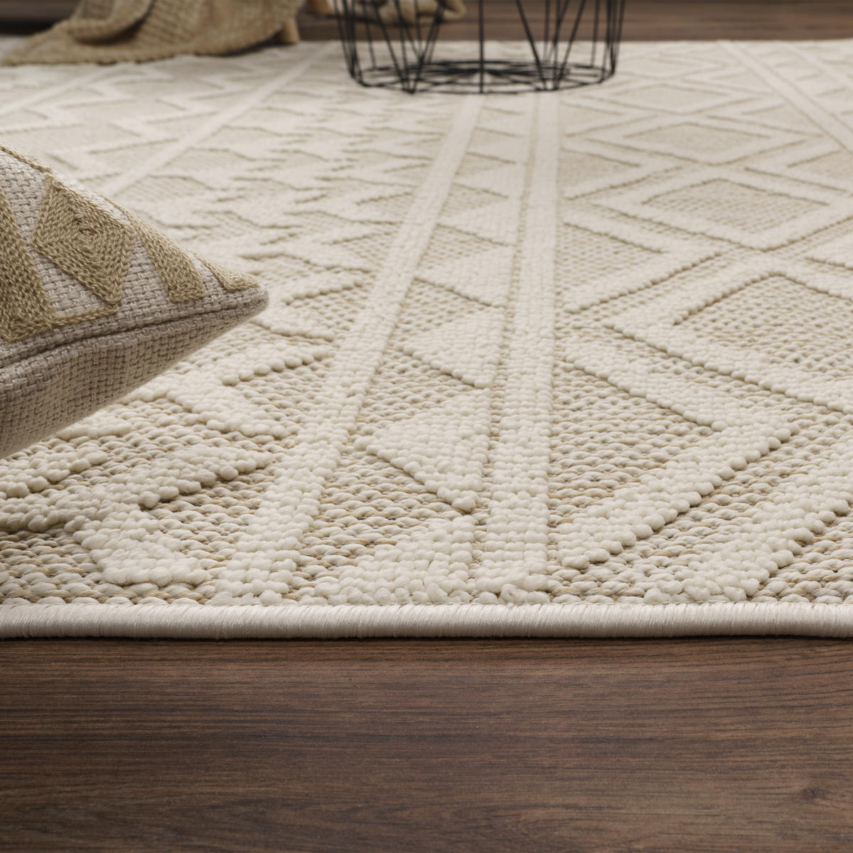KURZFLORTEPPICH 120/160 cm München 532 - Creme, Textil (120/160cm) - Paco Home