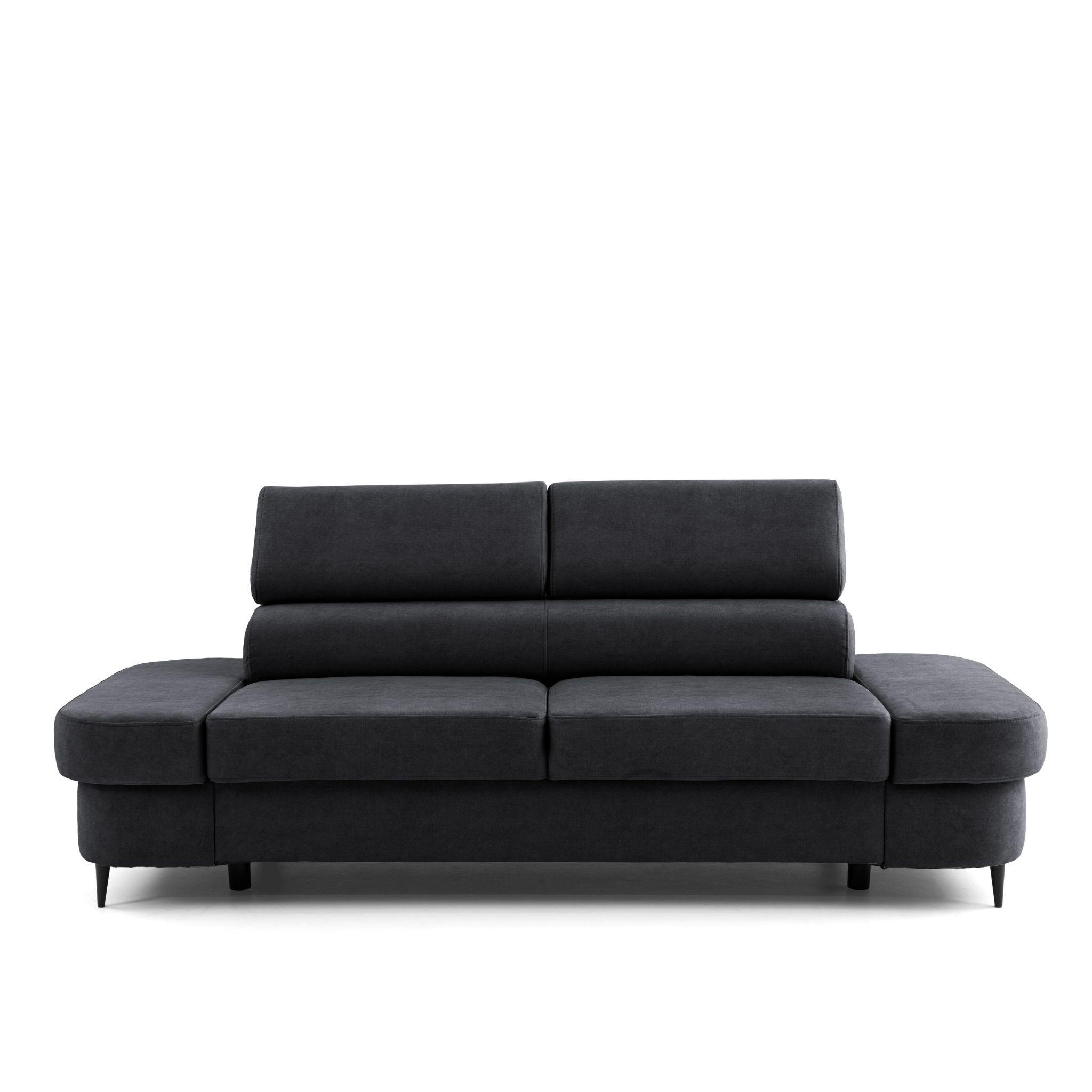 2-SITZER Sofa PRIAM 206 cm Velours Schwarz - Schwarz, Holz/Textil (206/95/102cm) - Muffo