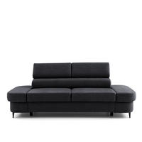 2-SITZER Sofa PRIAM 206 cm Velours Schwarz - Schwarz, Holz/Textil (206/95/102cm) - Muffo