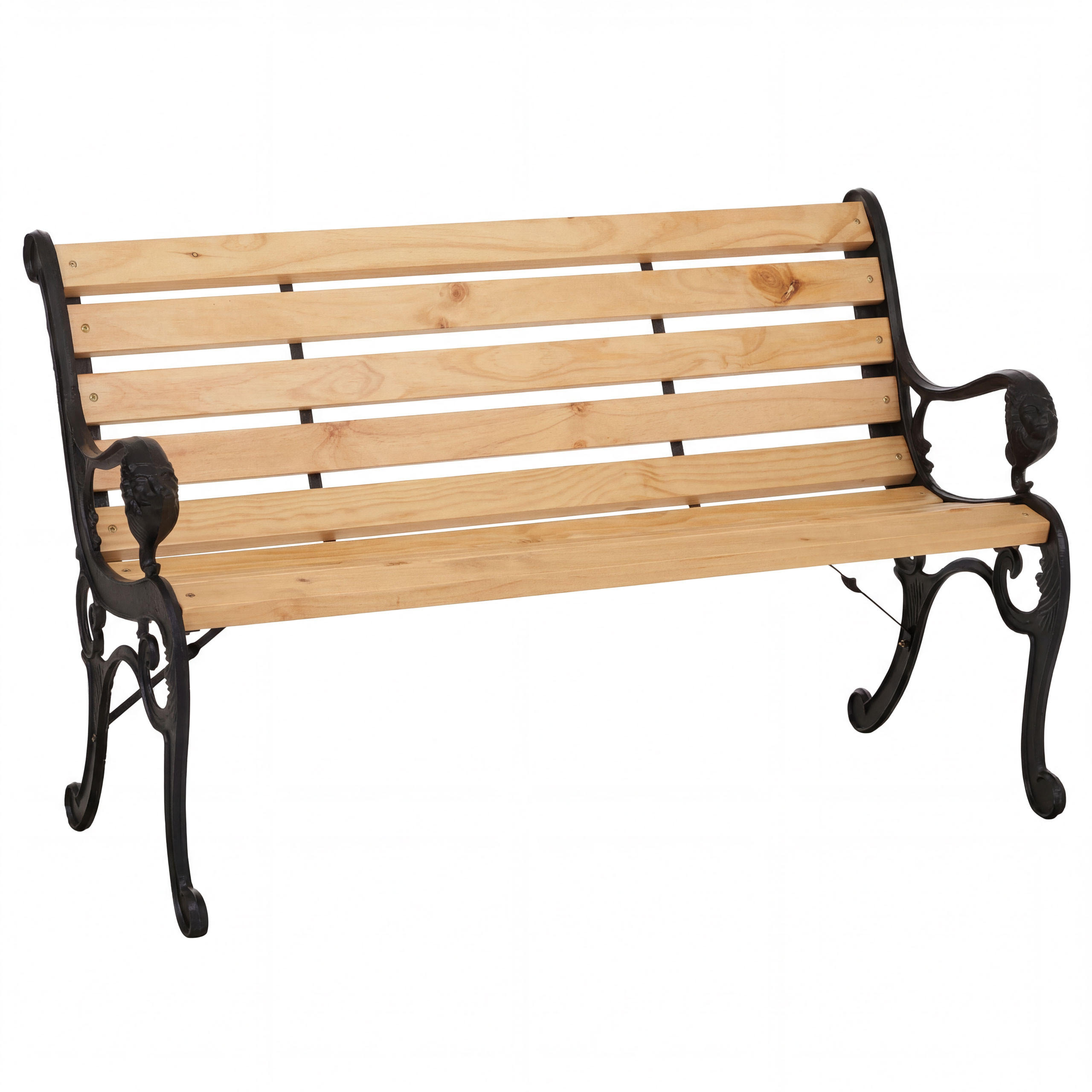 GARTENBANK Schwarz, Beige - Beige/Schwarz, Holz (132/80/35cm) - MCW