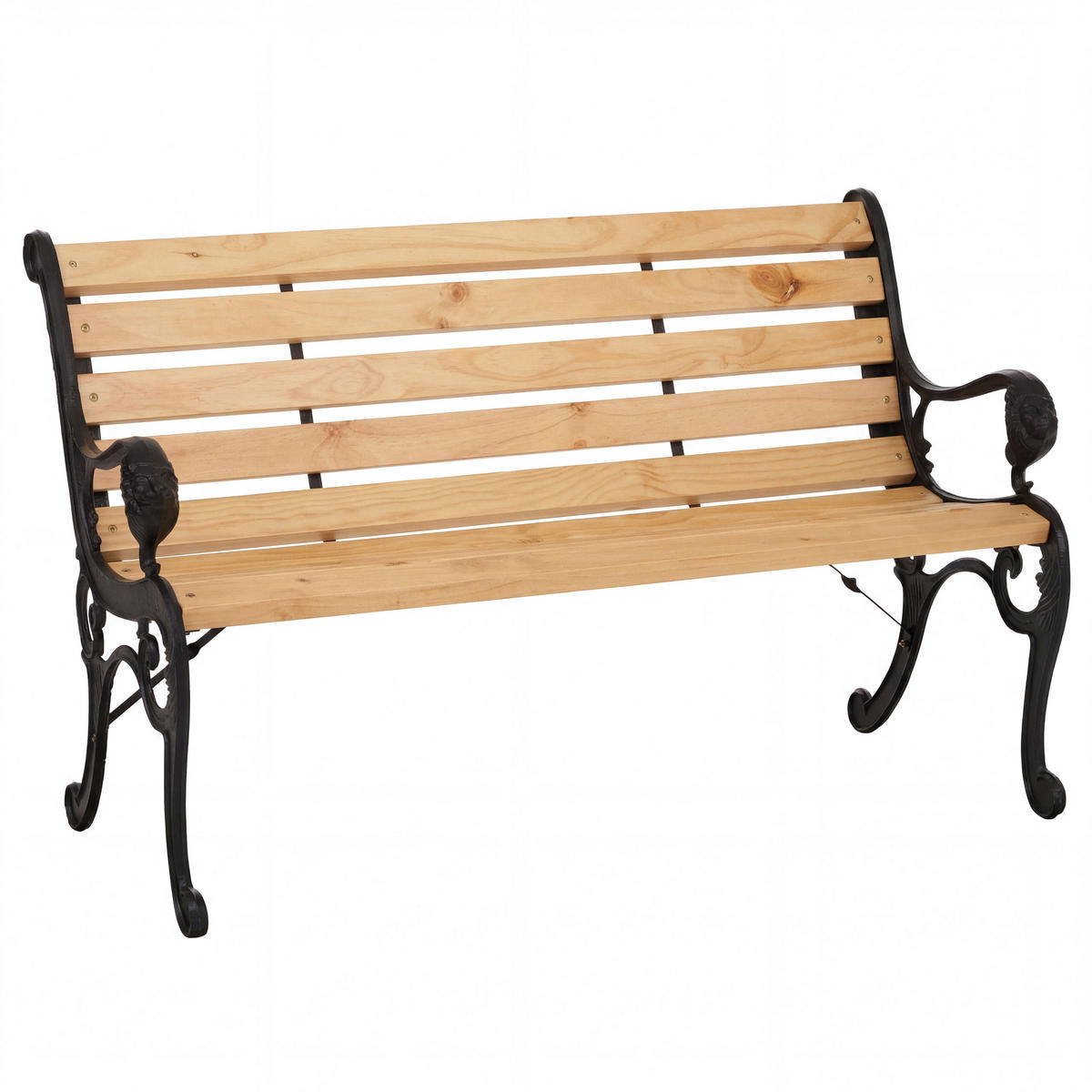 GARTENBANK Schwarz, Beige - Beige/Schwarz, Holz (132/80/35cm) - MCW