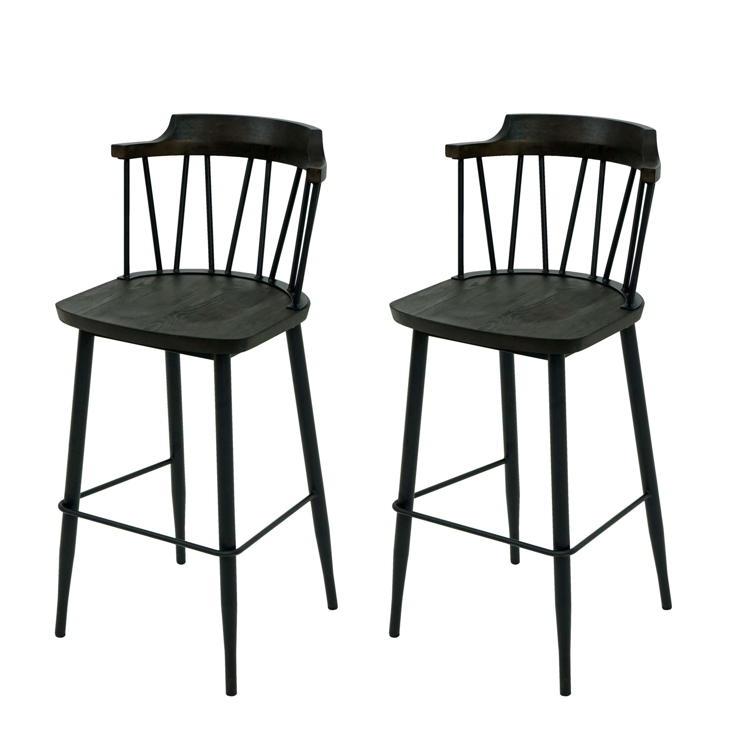 BARHOCKER G69B Schwarz 2er-Set - Schwarz, Holz (43/103/44cm) - MCW