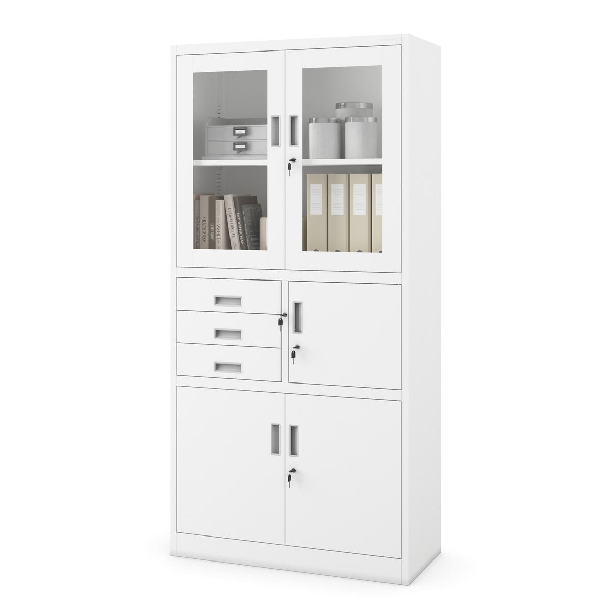 AKTENSCHRANK FILIP - Weiß, Metall (90/185/40cm) - Jan Nowak