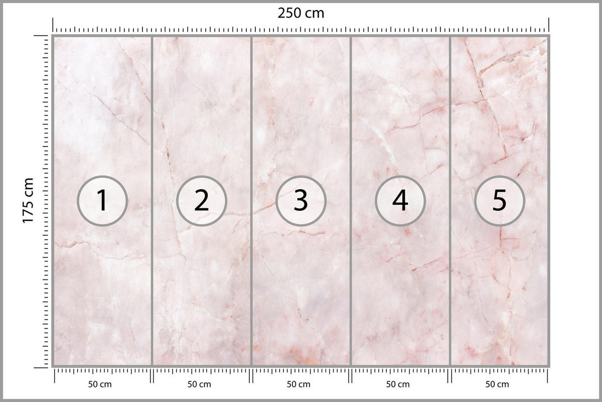 FOTOTAPETA Ružový Mramor Abstrakcia Moderný Vzor 250 x 175 cm - ružová, papier (250/175cm) - Muralo