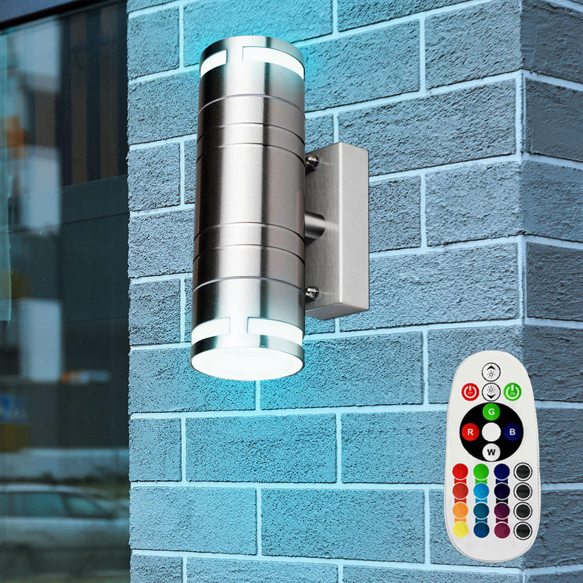 LED AUSSEN-WANDLEUCHTE Silber Metall - Silberfarben, Glas (6/17.8/11cm)