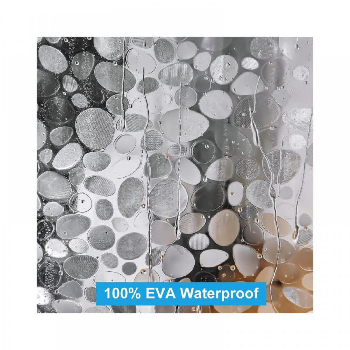 DUSCHVORHANG EVA 120 x 180 cm schimmelresistent trocken mit Ring - Weiß, Kunststoff (180/120cm) - MCBOSON