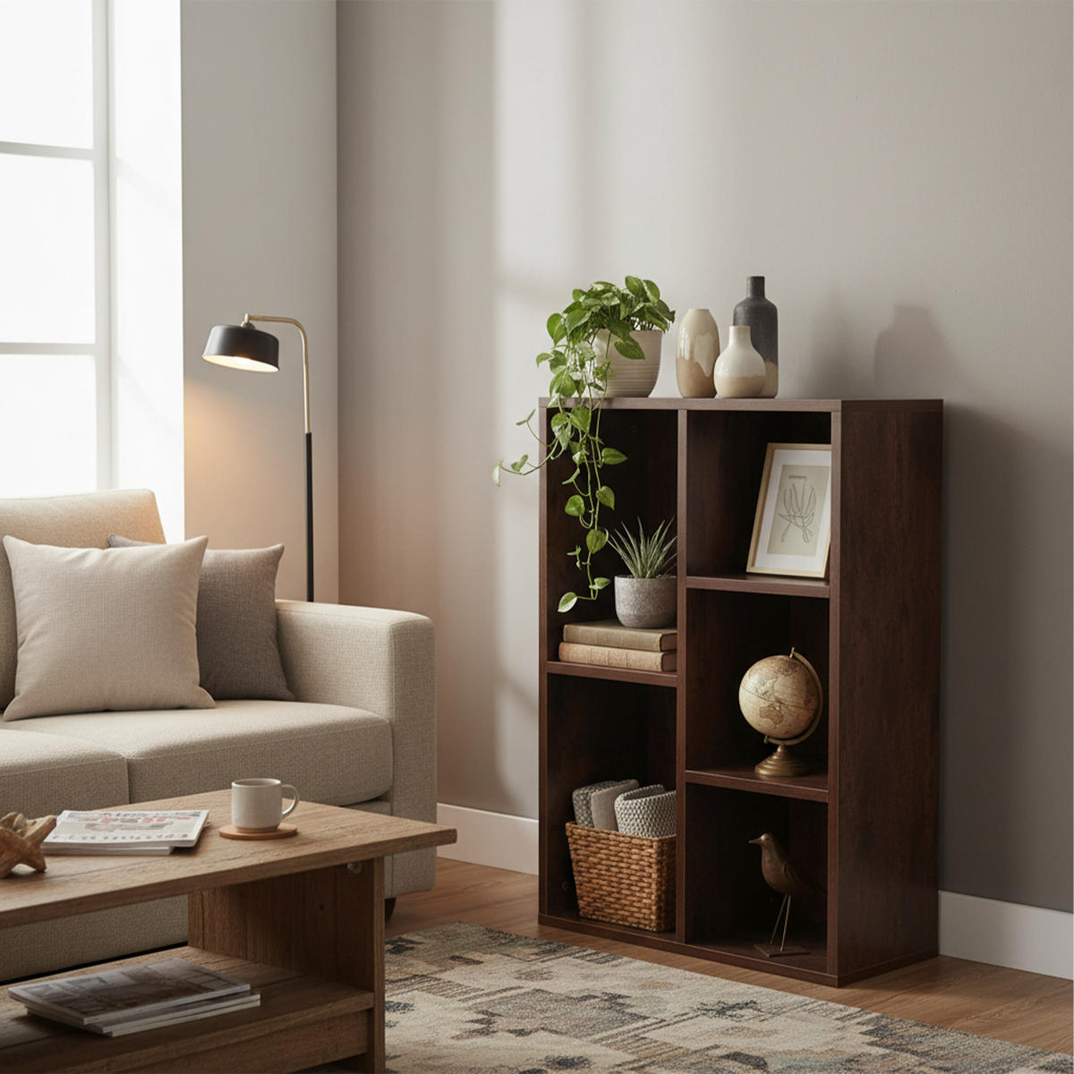 BÜCHERREGAL - Dunkelbraun, Holzwerkstoff (50/80/24cm) - Relaxdays