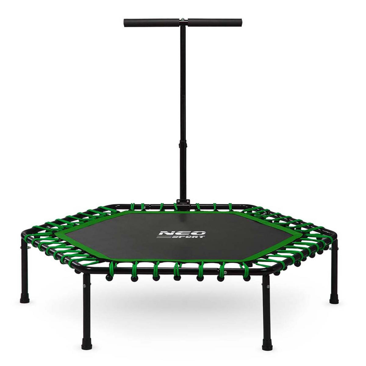 FITNESS-TRAMPOLIN mit Haltegriff 127 cm – sechseckig, grün - Grün, Metall (127/127cm)