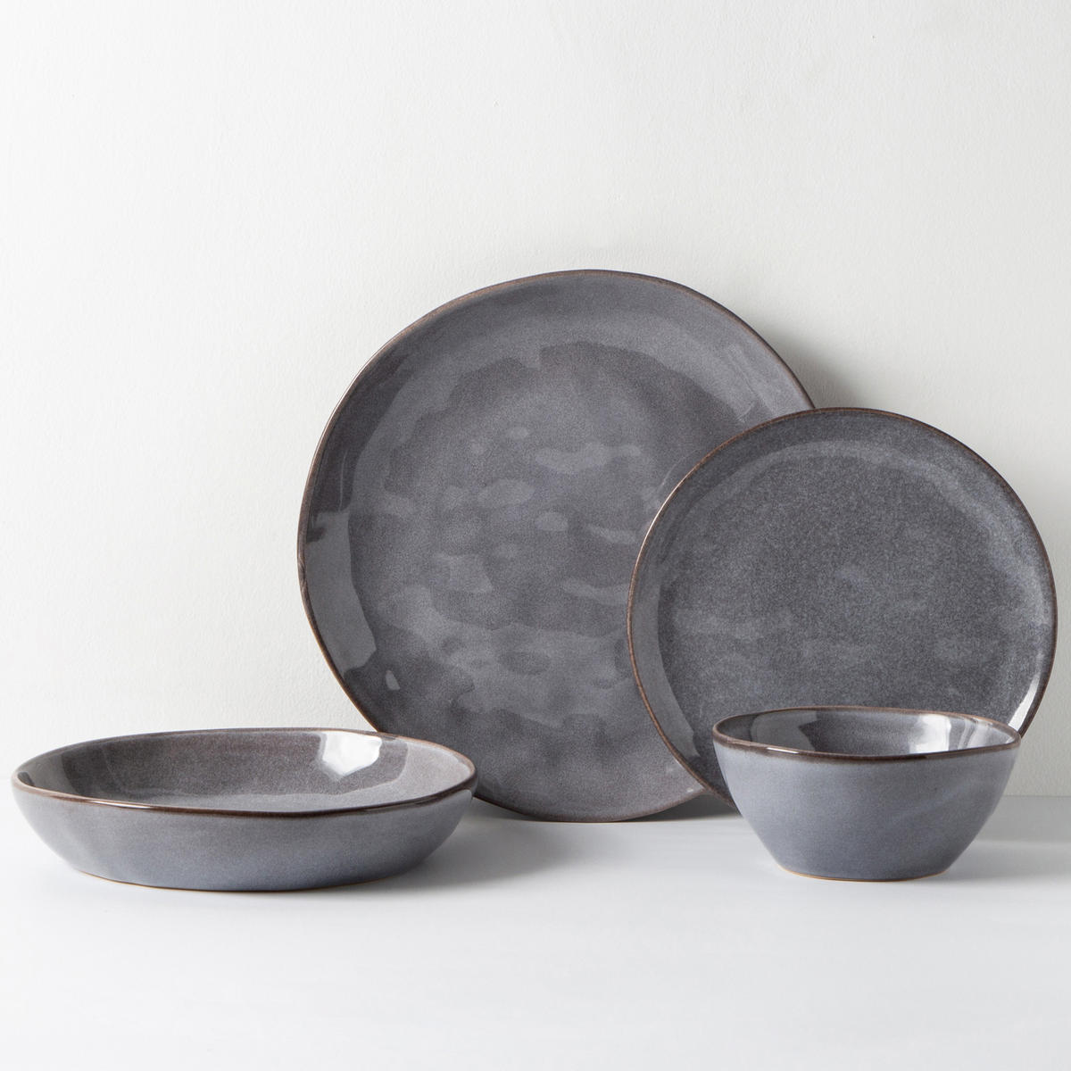 TAFELSERVICE AARHUS 16tlg. GRAU 4 PERSONEN - Grau, Keramik (31/30/41cm) - Mulex