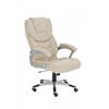 CHEFSESSEL Lederlook creme - Creme/Grau, Kunststoff/Textil (72/115/52cm) - CLP