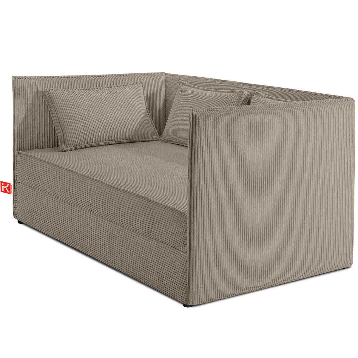 JUGENDBETT ROTI Einzelbett mit Bettkasten, 90x200cm, Bett mit Bonellmatratze, mit Rückenlehne - Beige/Schwarz, Holz/Holzwerkstoff (92/200cm) - KONSIMO®