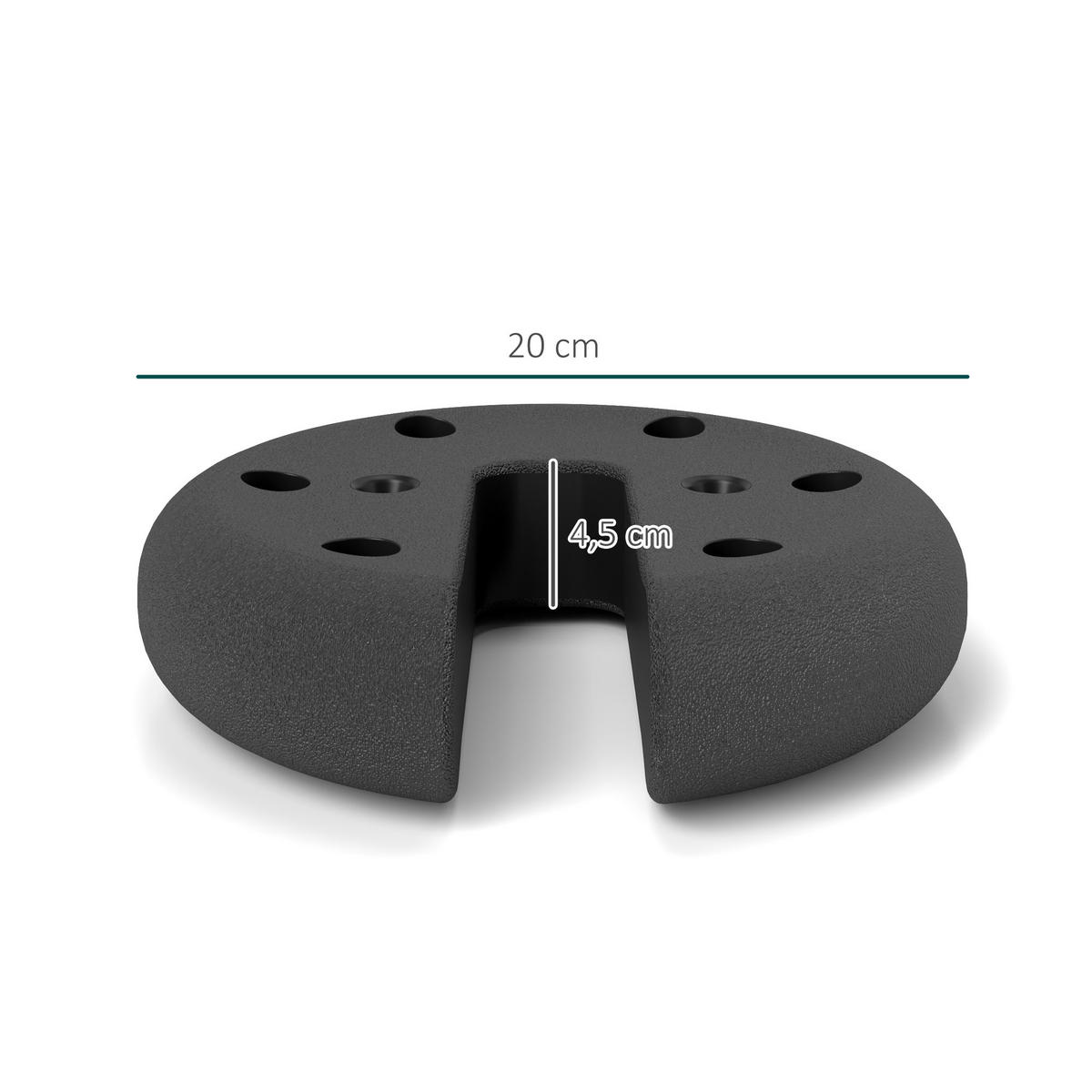 PAVILLON GEWICHTE 4er Set 2,2 kg - Schwarz, Stein (20/4.5/20cm) - LEBENLANG