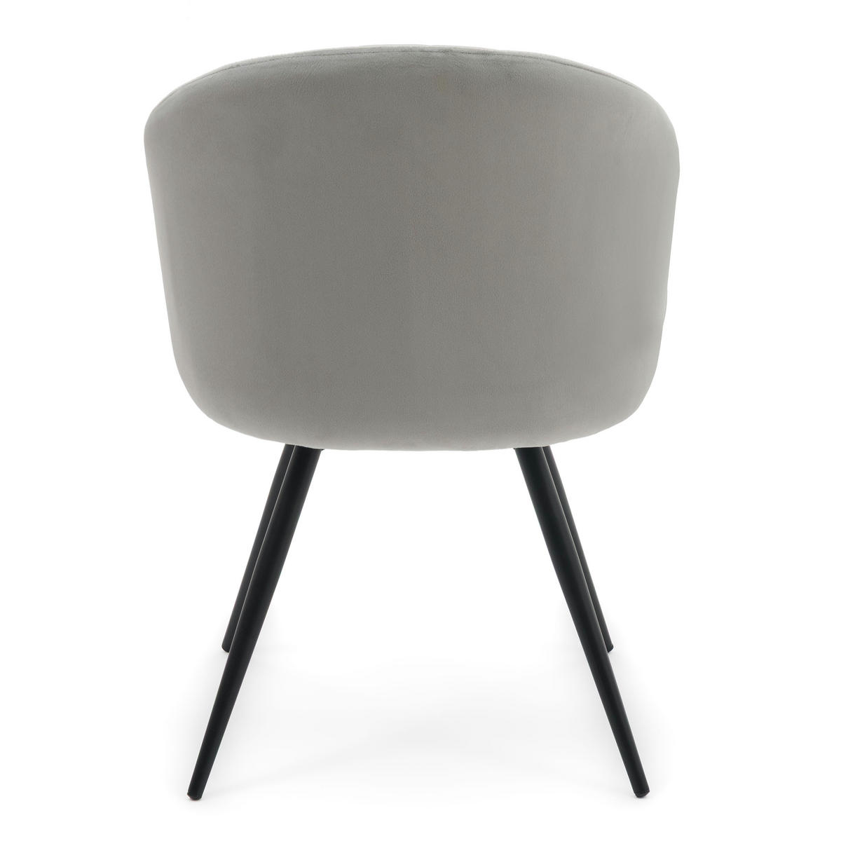 STUHL MODENA drehbar gepolsterter mit Steppung - hellgrau - Samt Velour - Hellgrau/Schwarz, Textil/Metall (57/80/59cm) - NEW HOME