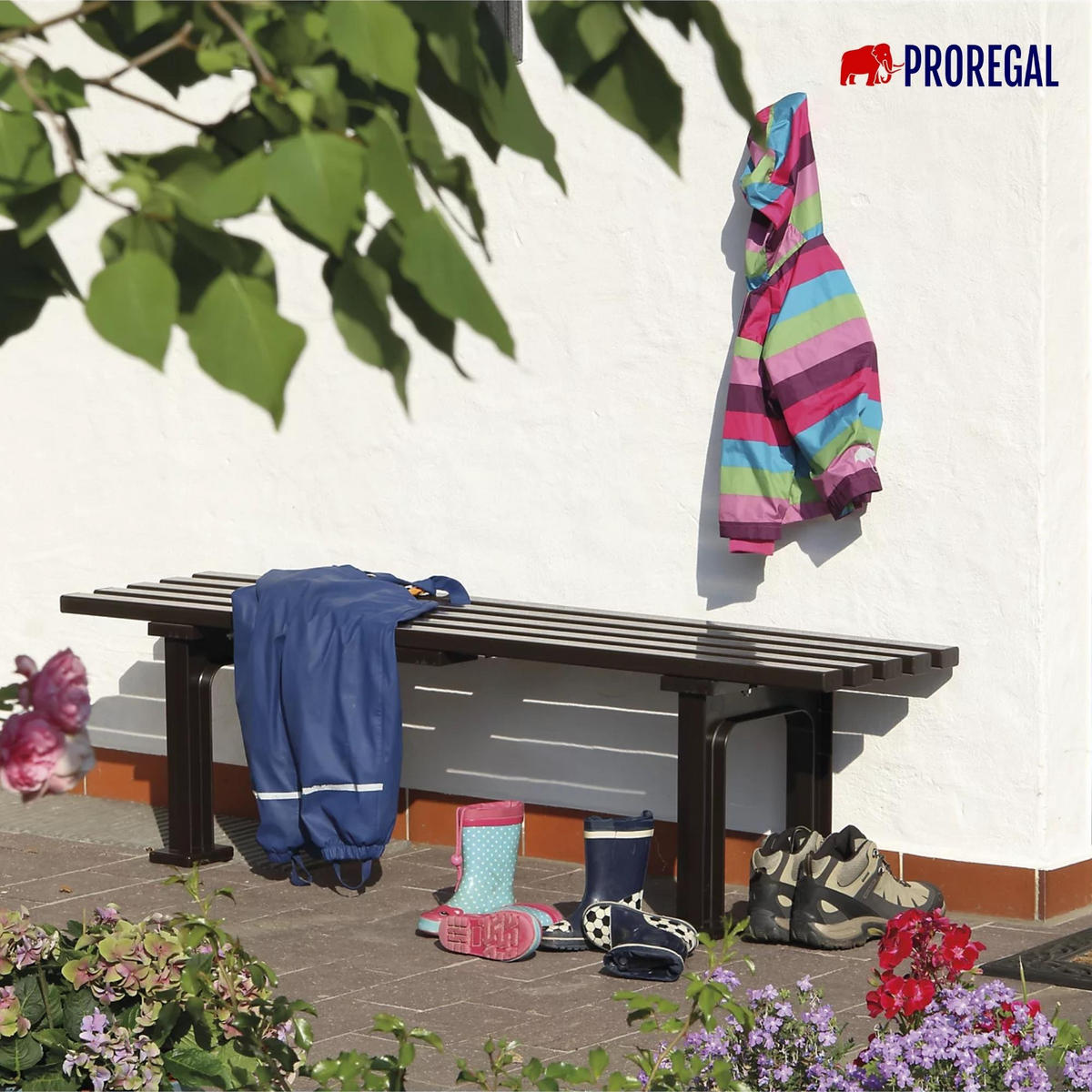 GARTENBANK Kuba 3 Sitzer Braun 42 x 150 x 37 cm Witterungskunststoff & UV Beständiger Kunststoff - Braun, Kunststoff (150/42/37cm) - PROREGAL