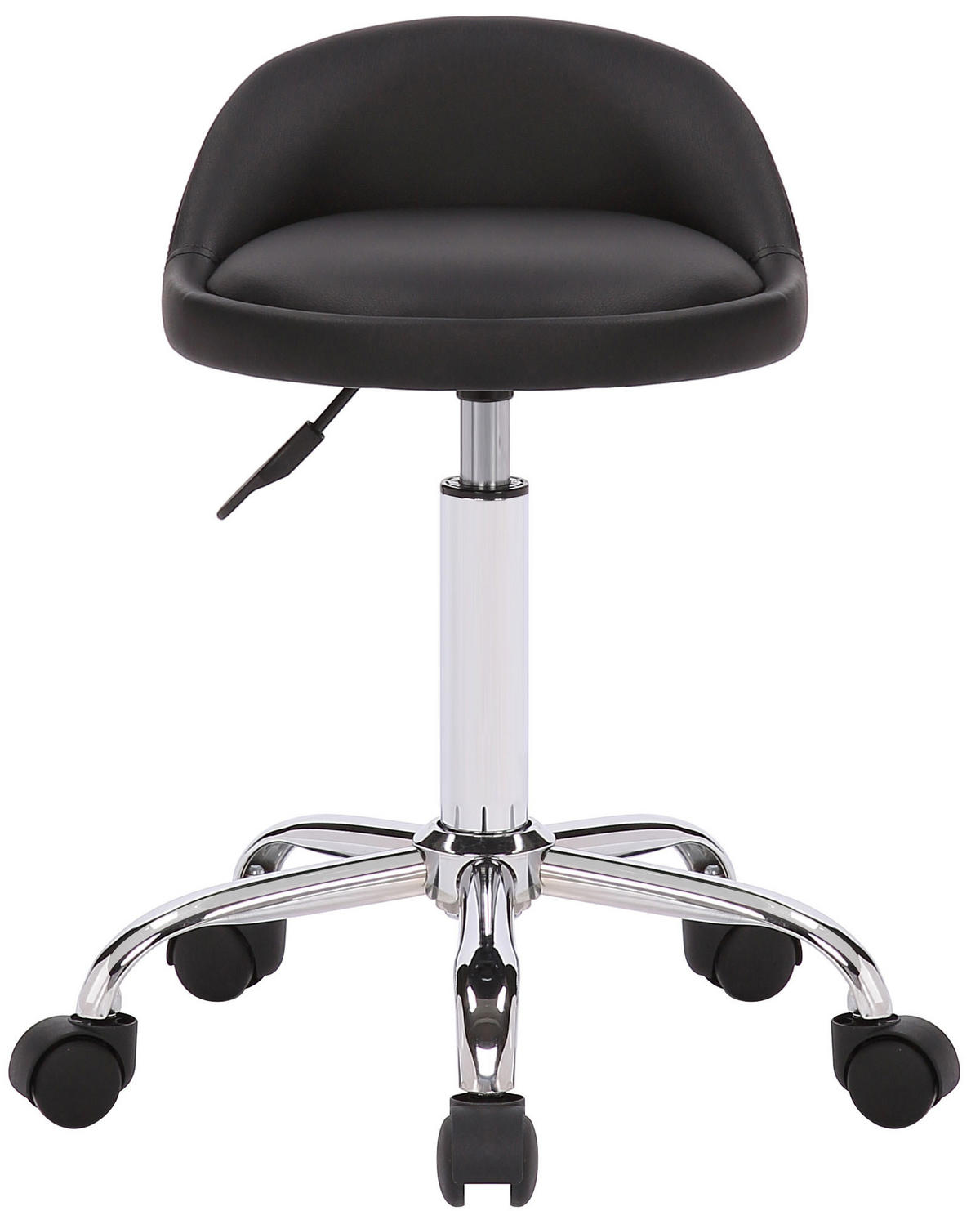 HOCKER Lederlook schwarz - Chromfarben/Schwarz, Textil/Metall (36/56/43cm) - CLP