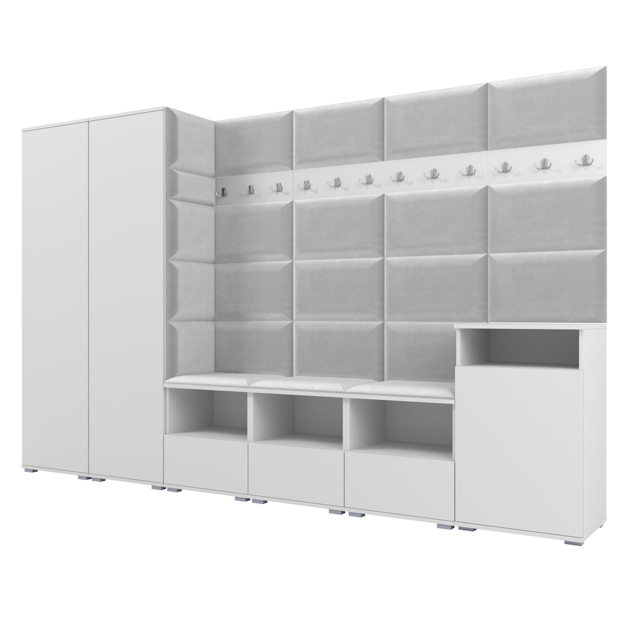 Ravio Garderobe Weiß, Hellgrau 300x187x40 cm