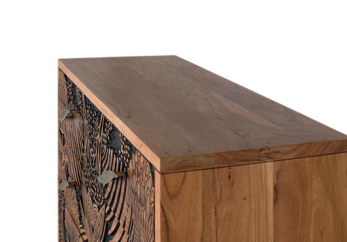 KOMMODE aus Akazienholz und Metallbeinen - Braun, Holz (93/83/40cm) - Giner y Colomer