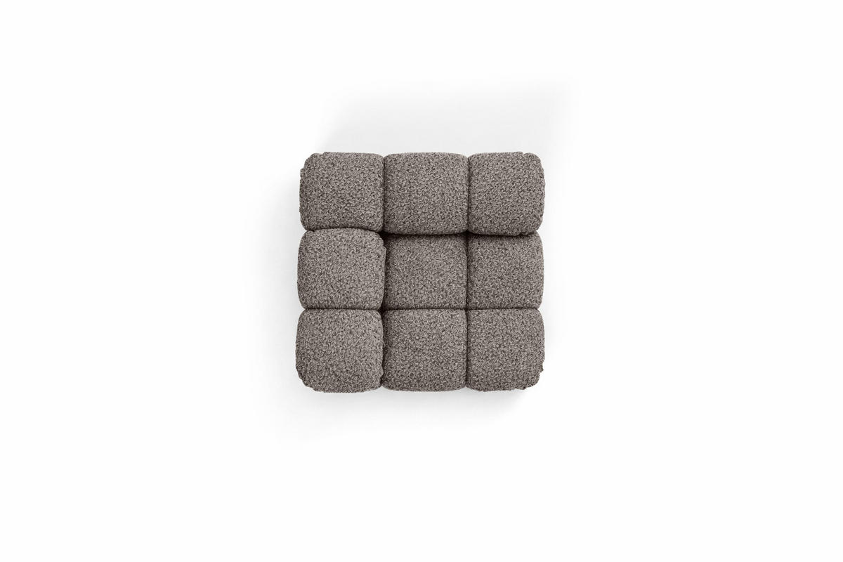 ECKMODUL, Für Modulares System, Stoff Abriamo, Braun, Selia - Braun, Holz (95/70/95cm) - Kaiser Möbel