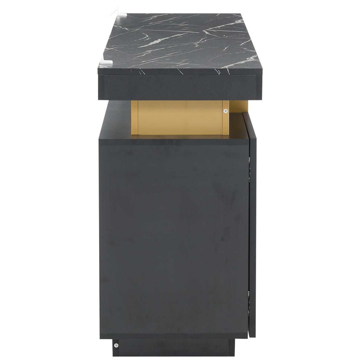 SIDEBOARD 140/38/70 cm Schwarz aus Spanplatte mit Marmorstruktur - Schwarz, Holzwerkstoff (38/70/140cm) - OKMYHOME