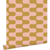 TAPETE Wellenlinien 50 x 900 cm - Pink, Papier (50/900cm) - ESTAhome