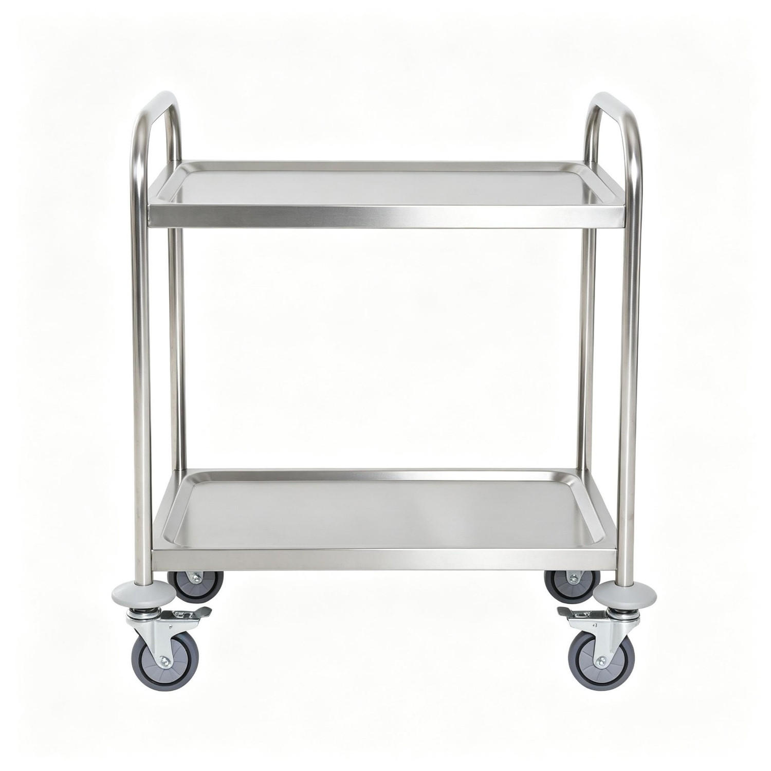 KÜCHENWAGEN Edelstahl, MIT 2 ABLAGEFLÄCHEN, verchromt grau, für Küche, 80/45/82 cm - Grau, Holzwerkstoff (45/82/80cm) - Rolipo