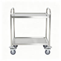 KÜCHENWAGEN Edelstahl, MIT 2 ABLAGEFLÄCHEN, verchromt grau, für Küche, 80/45/82 cm - Grau, Holzwerkstoff (45/82/80cm) - Rolipo