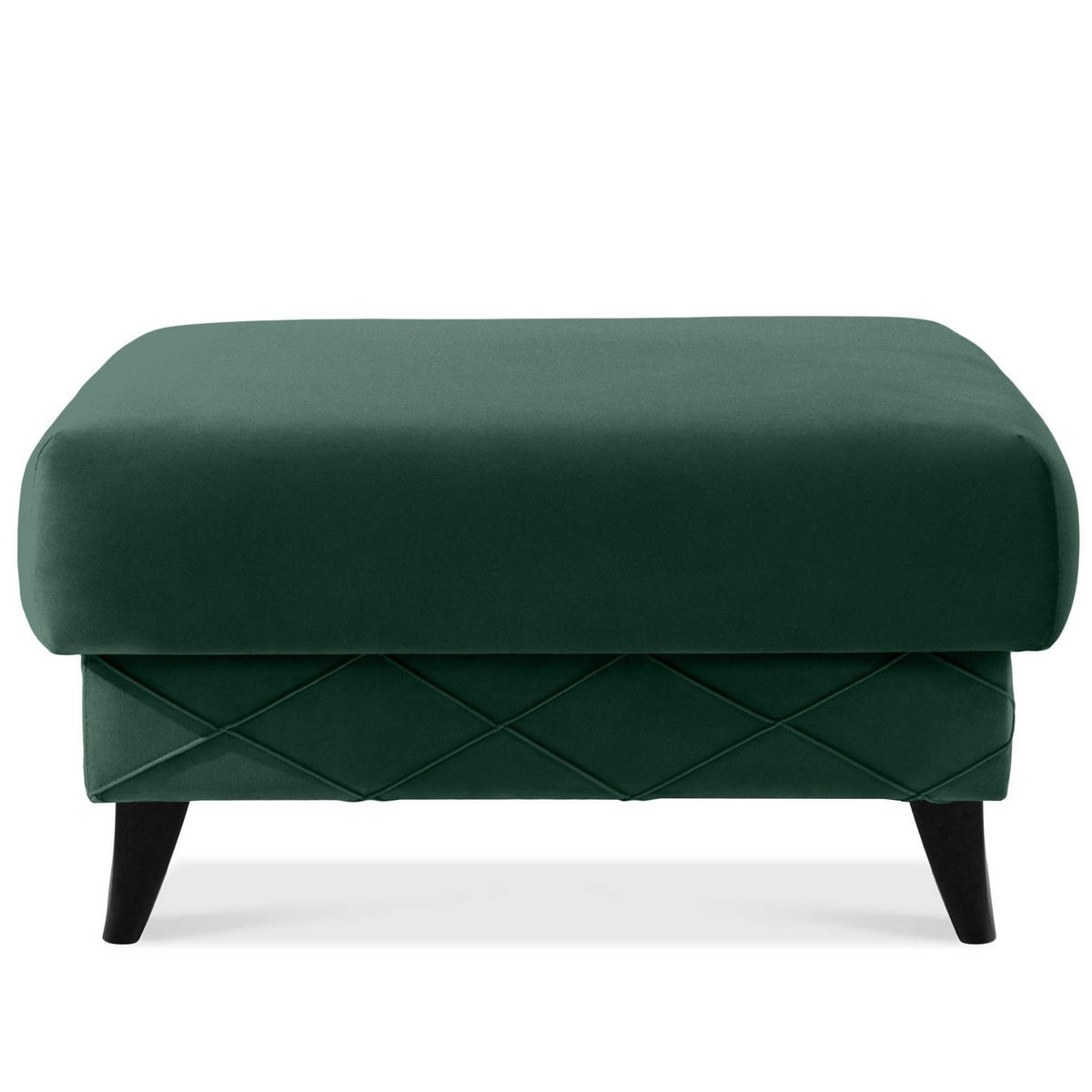 POUF GUSTAVO III Velours, Dunkelgrün - Dunkelgrün, Holz/Holzwerkstoff (92/49/92cm) - KONSIMO®