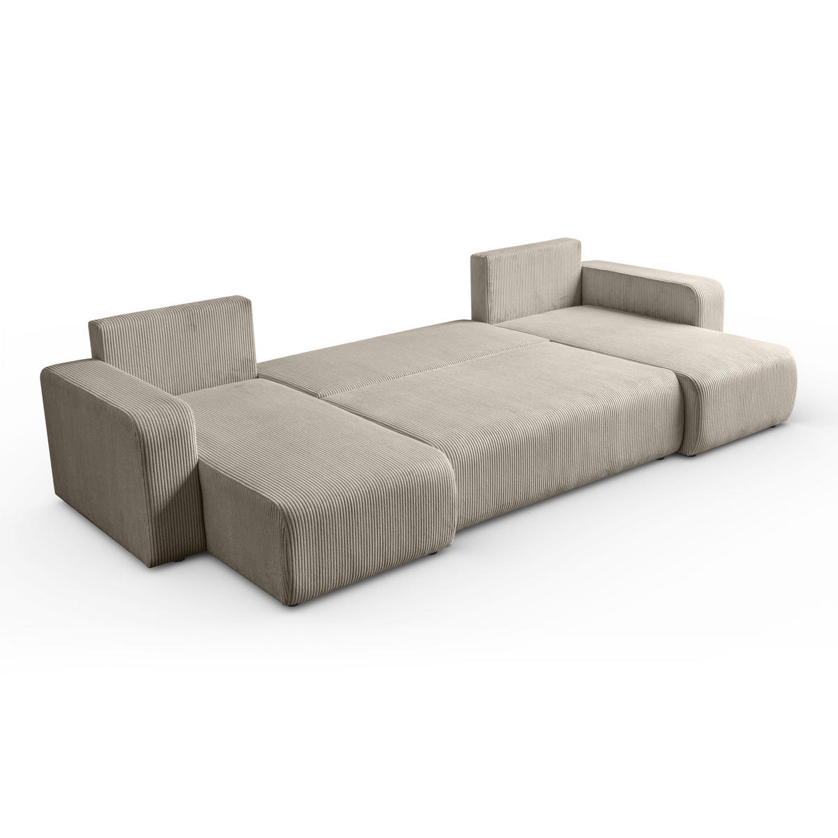 ECKSOFA PRESTIGE U mit Schlaffunktion, Poso 02 - Beige, Textil (317/83/143cm) - Lookway