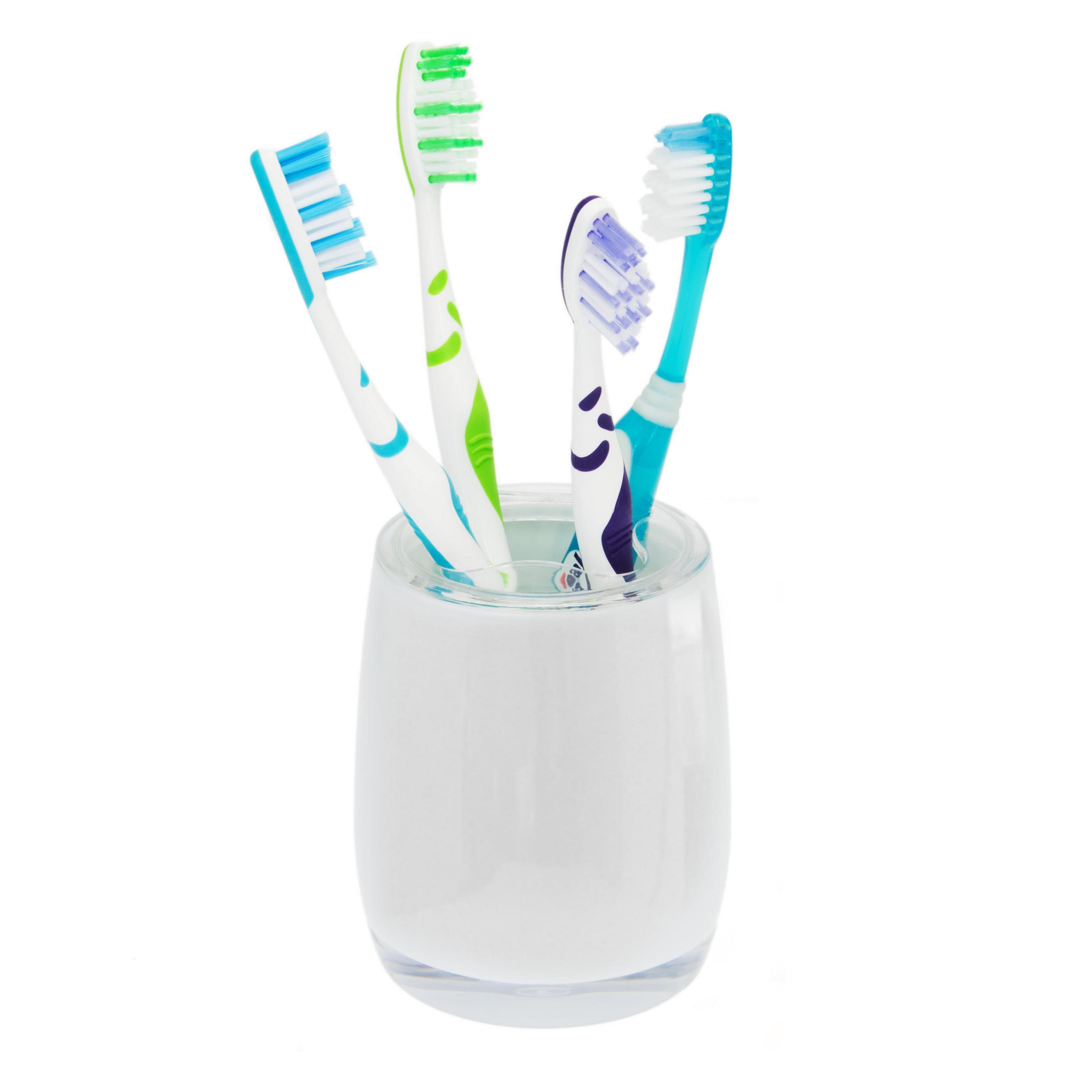 ZAHNBÜRSTENBEHÄLTER SAVONA, weiß - Weiß, Kunststoff (8/10/8cm) - bremermann